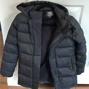 Athleta Girl XL/14 black snow day down jacket NWT